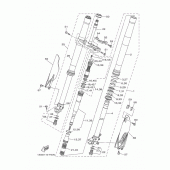 Схема вузла: Вилка передньої осі Yamaha YZ250 YZ250