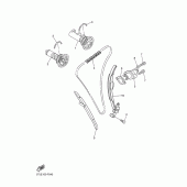 Схема вузла: Розподільний вал та Ланцюг ГРМ Yamaha WR450F