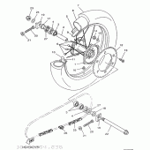 Схема узла: Заднее колесо Yamaha YZ250 YZ250