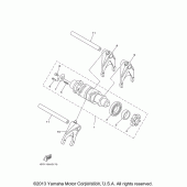 Схема узла: Копирный вал и Вилки Yamaha XV1900 Roadliner S
