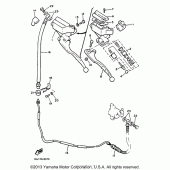 Схема вузла: Передній гальмівний циліндр (2) Yamaha XVZ1300 Venture Royale