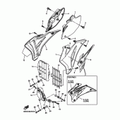Схема вузла: Кришка боковая и маслобак Yamaha YZ250 YZ250F