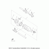 Схема вузла: Копірний вал і вилки Yamaha XVS650 V-Star Silverado
