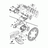 Схема вузла: Задній гальмівний супорт Yamaha YZ450F YZ450F