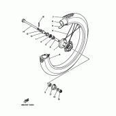 Схема вузла: Переднє колесо Yamaha XT225 XT225