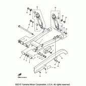 Схема вузла: Задній важіль та підвіска Yamaha XV250 V-Star