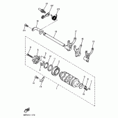 Схема вузла: Копірний вал та Вилки Yamaha XJ600 Diversion (S-TYPE)