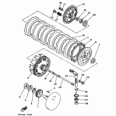 Схема узла: Сцепление Yamaha XT350 XT350