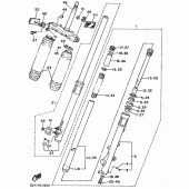Схема вузла: Вилка передньої осі Yamaha XT500