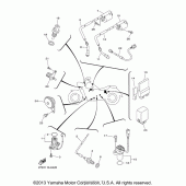 Схема вузла: Електроустаткування (1) Yamaha XVS1300 Stryker