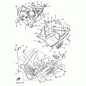 Схема вузла: Облицювальні елементи Yamaha YZF750 YZF750