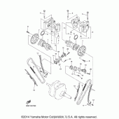 Схема вузла: Розподільний вал та Ланцюг ГРМ Yamaha XVS1300 V-Star Tourer