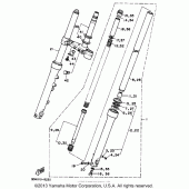 Схема вузла: Вилка передньої осі Yamaha XV250 Route 66