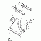Схема вузла: Распредвал и Цепь ГРМ Yamaha XJ600 Diversion (S-TYPE)