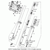 Схема узла: Вилка передней оси Yamaha XV1100 Virago