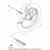 Схема узла: Переднее колесо Yamaha XVS650 V-Star Custom