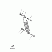 Схема вузла: Задня підвіска Yamaha DT125 DT125R