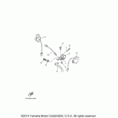 Схема вузла: Пульт управління рульовий та Важель Yamaha TTR230 TT-R230