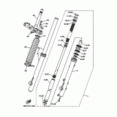 Схема вузла: Вилка передньої осі Yamaha XT225 XT225