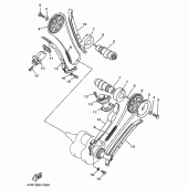 Схема вузла: Розподільний вал та Ланцюг ГРМ Yamaha XVS650 Drag Star Classic