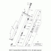 Схема вузла: Вилка передньої осі Yamaha XVS1300 Stryker