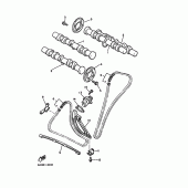 Схема вузла: Розподільний вал та Ланцюг ГРМ Yamaha VMX12 V-MAX