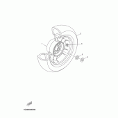Схема вузла: Заднє колесо Yamaha YP250 X-MAX