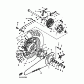 Схема вузла: Заднє колесо Yamaha XV250 V-Star