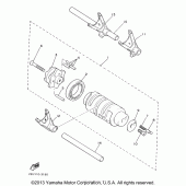 Схема узла: Копирный вал и Вилки Yamaha XV535 Virago