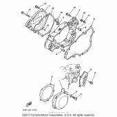 Схема вузла: Кришки картера (1) Yamaha WR250 WR250Z