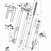 Схема вузла: Вилка передньої осі Yamaha TT600