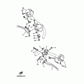 Схема узла: Пульт управления рулевой и Рычаг Yamaha XVS1100 Drag Star Classic