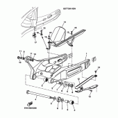 Схема вузла: Задний рычаг и Подвеска Yamaha MT03 MT-03