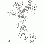 Схема узла: Передний тормозной цилиндр Yamaha YZF750 YZF750