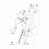 Схема вузла: Вилка передньої осі Yamaha XVS650 Drag Star Classic