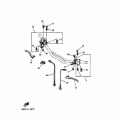 Схема вузла: Пульт управління рульовий та Важель Yamaha TW200