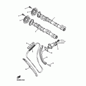 Схема вузла: Розподільний вал та Ланцюг ГРМ Yamaha YZF-R6/ YZF600 R6