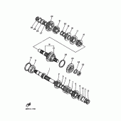 Схема узла: Трансмиссия Yamaha XJ600 SECA II