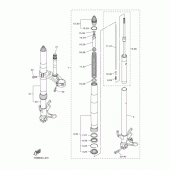 Схема вузла: Вилка передньої осі Yamaha YZF-R1 R1