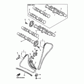 Схема вузла: Розподільний вал та Ланцюг ГРМ Yamaha VMX12 V-MAX