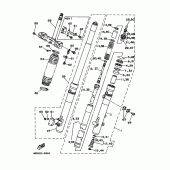 Схема вузла: Вилка передньої осі (4GY1/4RR1/4RR2) Yamaha TT250R TT-R
