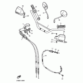 Схема вузла: Кермо та Тросики Yamaha XT600 XT600