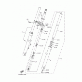 Схема узла: Вилка передней оси Yamaha YBR125