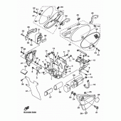 Схема вузла: Бічна кришка Yamaha XVS950 SCR950