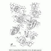 Схема вузла: Кришки картера (1) Yamaha XVS1300 Stryker