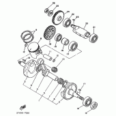 Схема вузла: Колінчастий вал та Поршень Yamaha WR200R