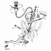 Схема узла: Задний тормозной цилиндр Yamaha TT600