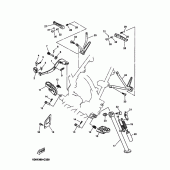 Схема вузла: Підніжки та Підставка Yamaha DT125 DT125R
