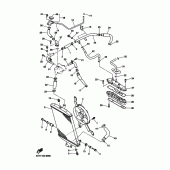 Схема узла: Радиатор и Патрубок системы охлаждения Yamaha XVZ1300 Royal Star Venture