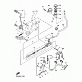 Схема вузла: Задній гальмівний циліндр Yamaha XVS950 XV950 Racer